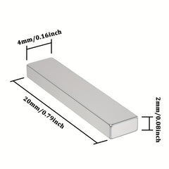 5pcs Neodymium Magnets Bar 20x4x2mm Heavy Refrigerator Tool Storage Whiteb