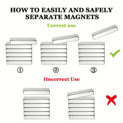 5pcs Neodymium Magnets Bar 20x4x2mm Heavy Refrigerator Tool Storage Whiteb