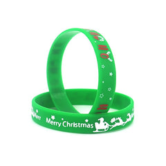 10 Pcs Christmas Silicone Bracelet Holiday Gift Party Accessories