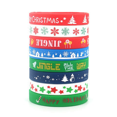10 Pcs Christmas Silicone Bracelet Holiday Gift Party Accessories