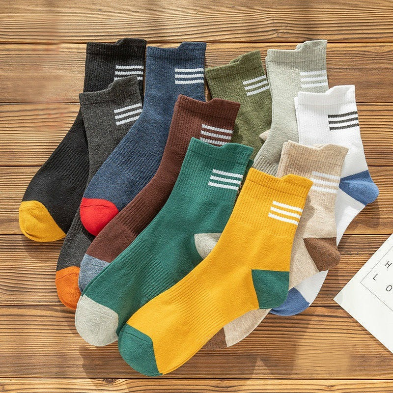 5 Pairs Men's Winter Warm Crew Socks Sweat-absorbing & Breathable