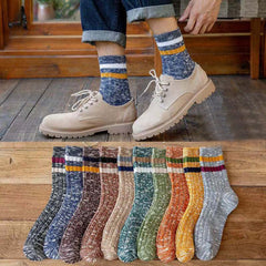 5 Pairs Men's Winter Warm Crew Socks Sweat-absorbing & Breathable