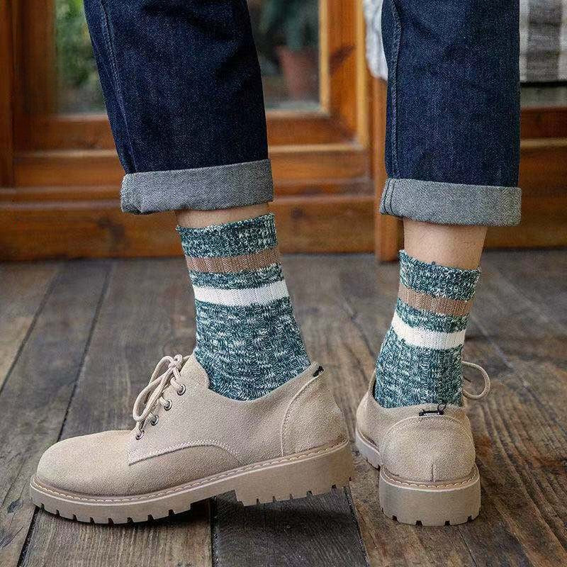 5 Pairs Men's Winter Warm Crew Socks Sweat-absorbing & Breathable