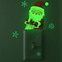 Christmas Santa Claus Switch Sticker Glow in Dark Bedroom Living Room Wall Decor
