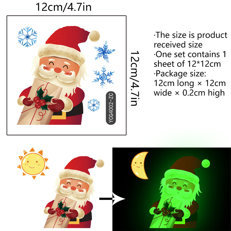 Christmas Santa Claus Switch Sticker Glow in Dark Bedroom Living Room Wall Decor