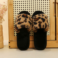 Leopard Pattern Open Toe Slippers Comfortable Outdoor Slippers