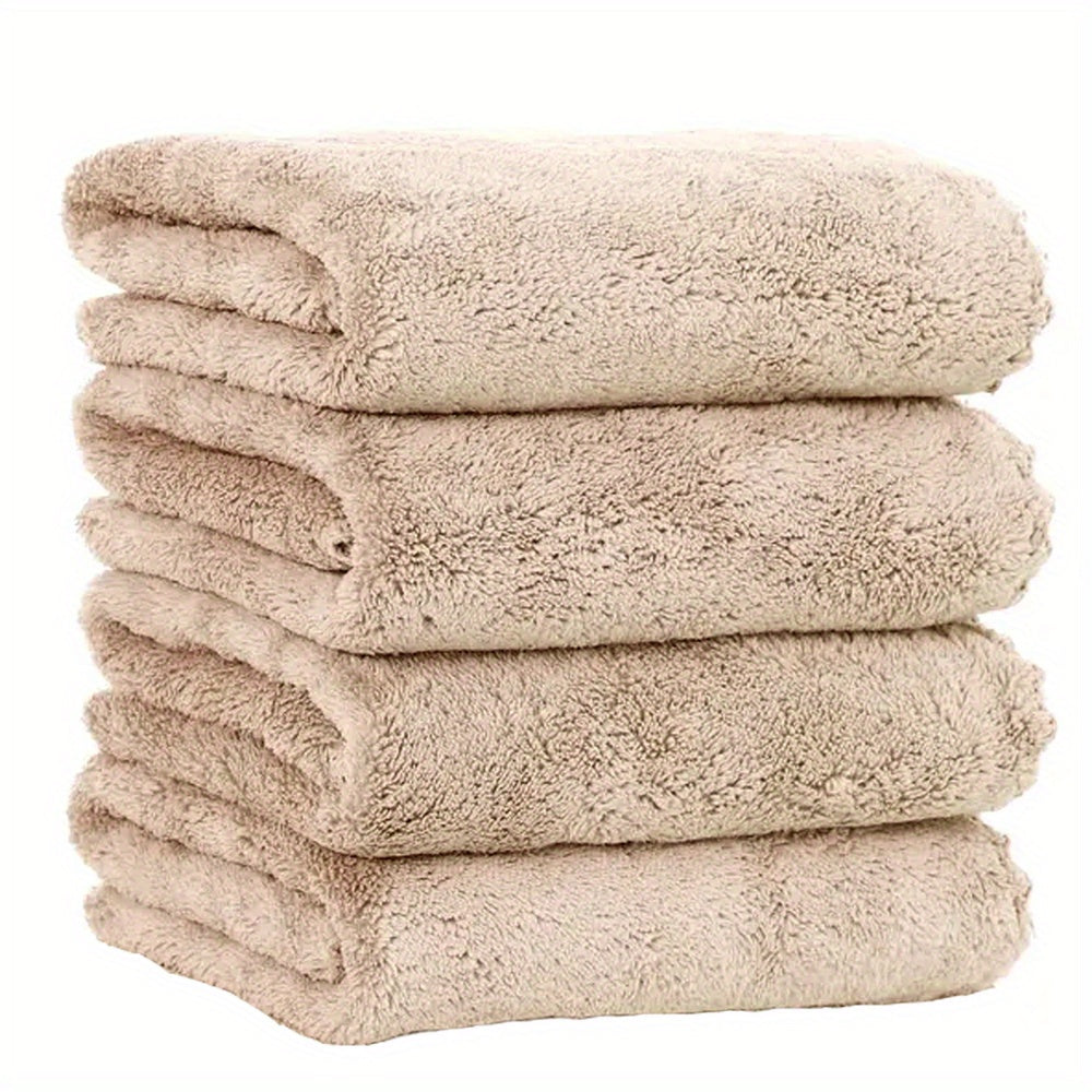 4pcs Coral Fleece Hand Towel Set Highly Absorbent Face Towel