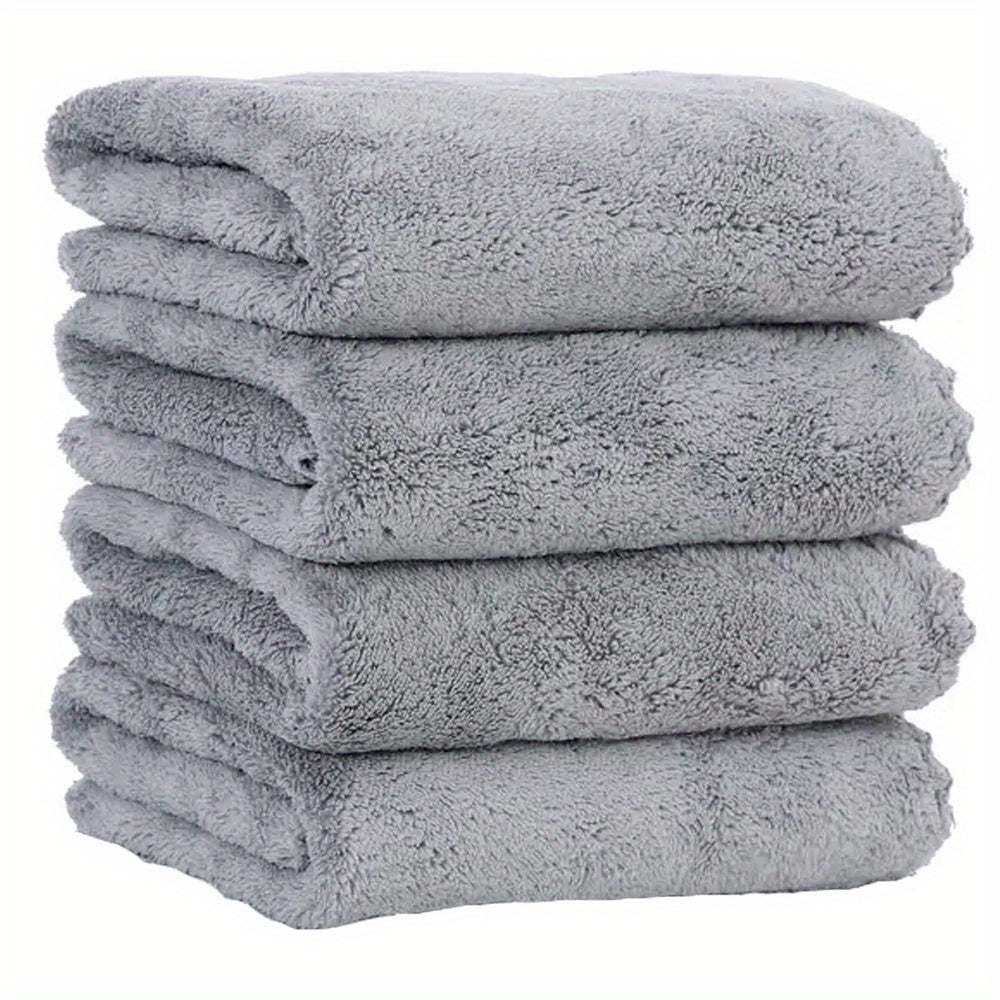 4pcs Coral Fleece Hand Towel Set Highly Absorbent Face Towel