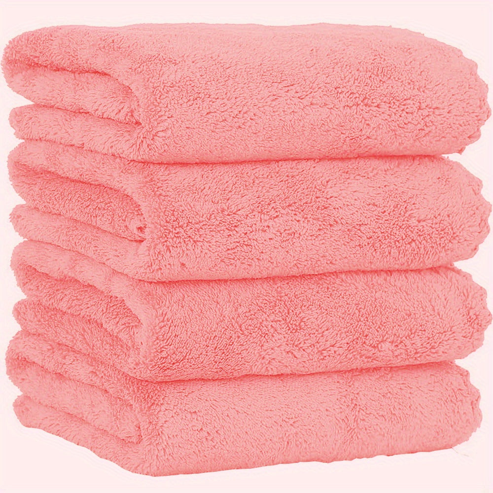 4pcs Coral Fleece Hand Towel Set Highly Absorbent Face Towel