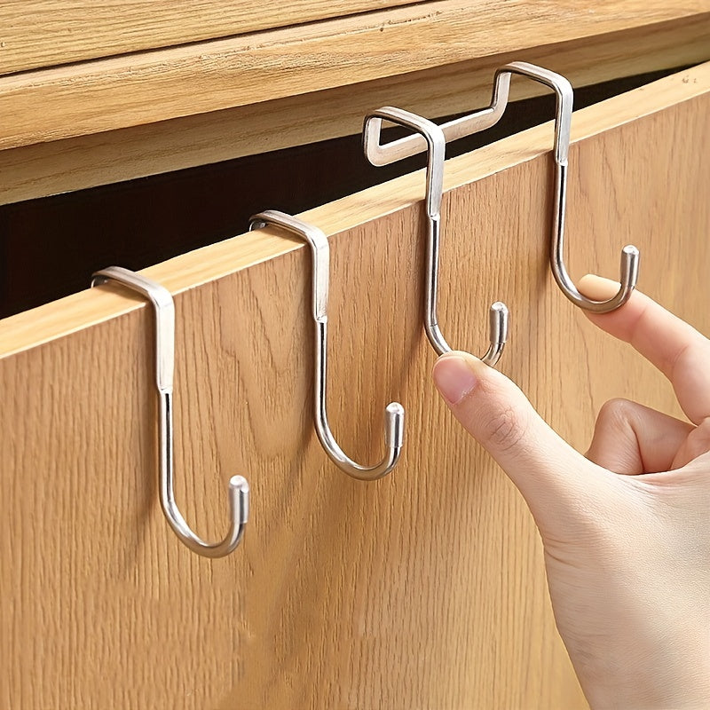 Stainless Steel Over Door Hook Double S Hook for Hanging Clothes Towels Sundries