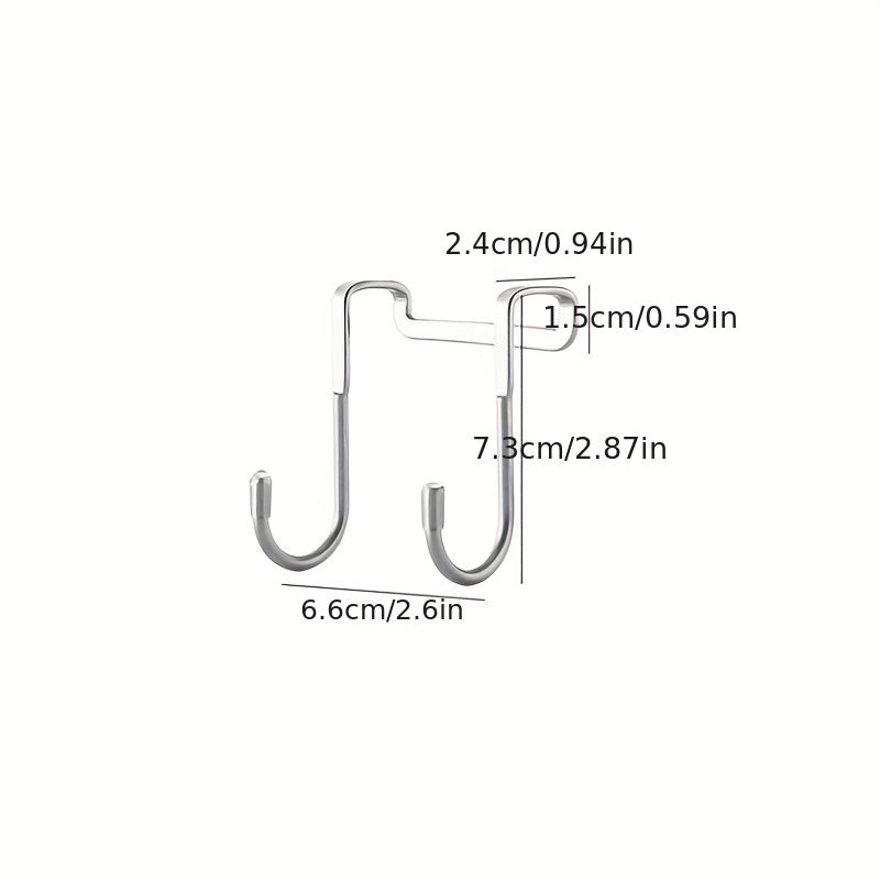 Stainless Steel Over Door Hook Double S Hook for Hanging Clothes Towels Sundries