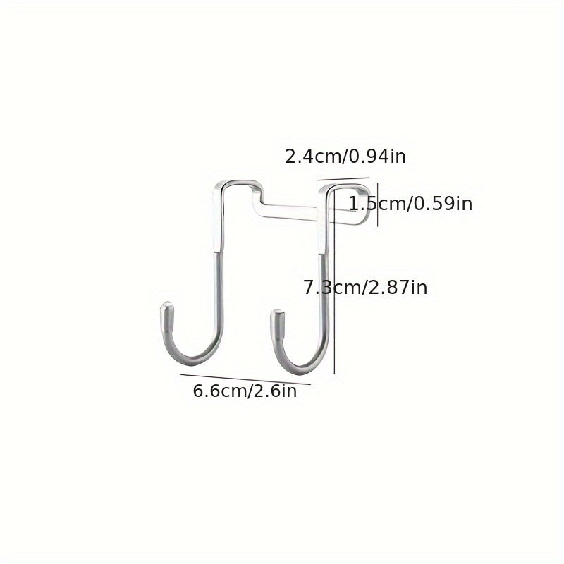 Stainless Steel Over Door Hook Double S Hook for Hanging Clothes Towels Sundries
