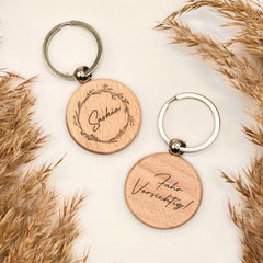Personalized Wooden Key Chain With Name Engraving