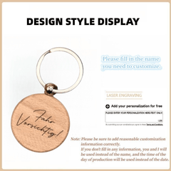 Personalized Wooden Key Chain With Name Engraving