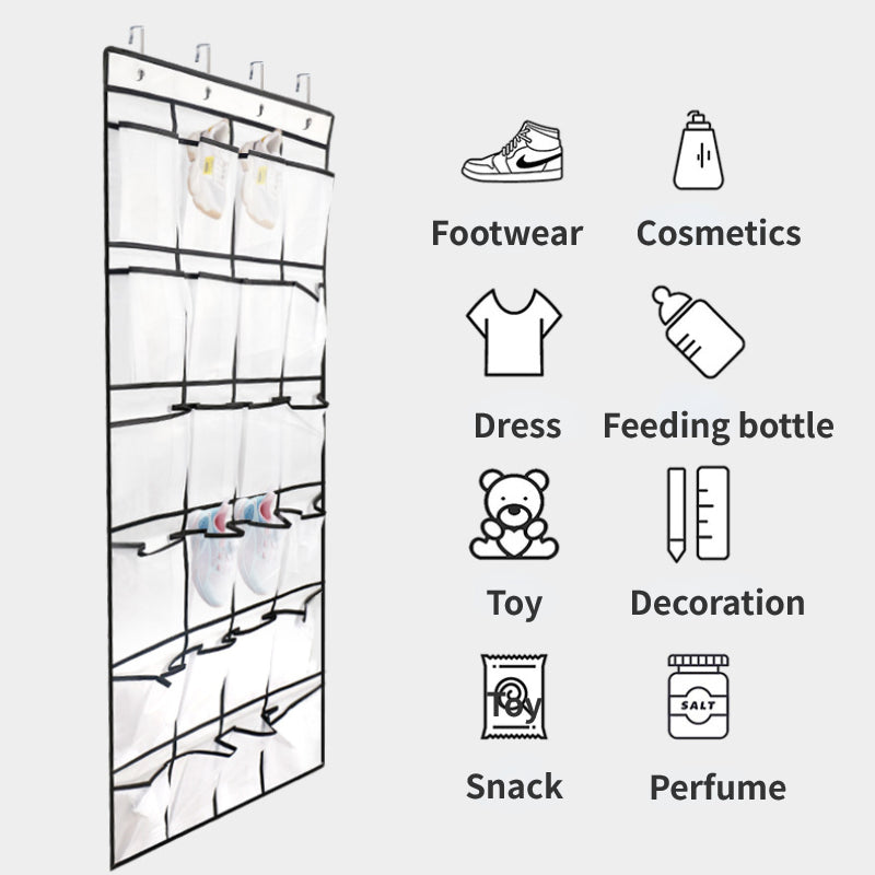 24 grid Over The Door Shoe Storage Hanging Bag Organizer