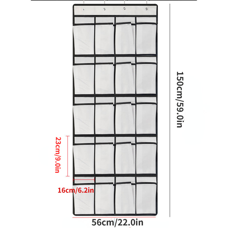 24 grid Over The Door Shoe Storage Hanging Bag Organizer