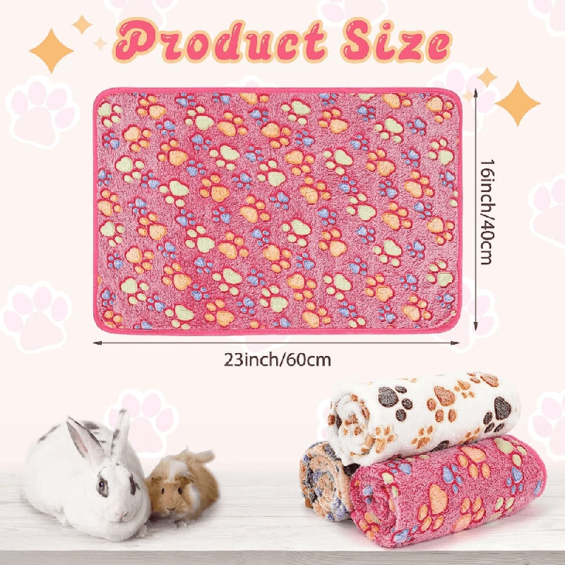 3pcs Hamster Blankets Fleece Cage Liners Pet Sleep Mat Pad Warm Flannel Throw