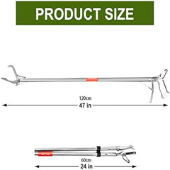 47 inch Snake Tong Reptile Grabber Rattle Snake Catcher Wide Jaw Tool