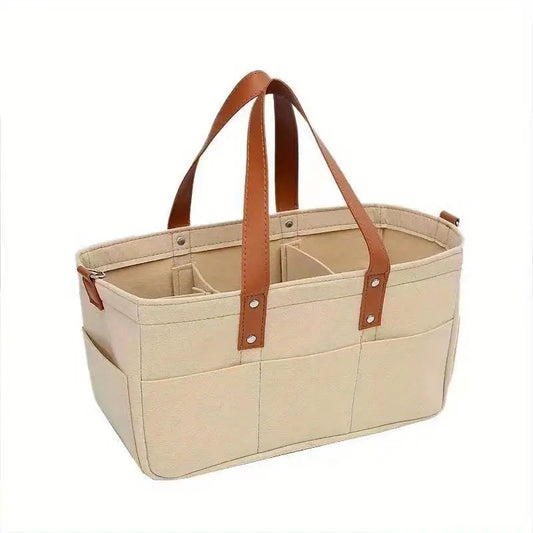 Large Capacity Storage Bag Folding Felt Tote Handbag