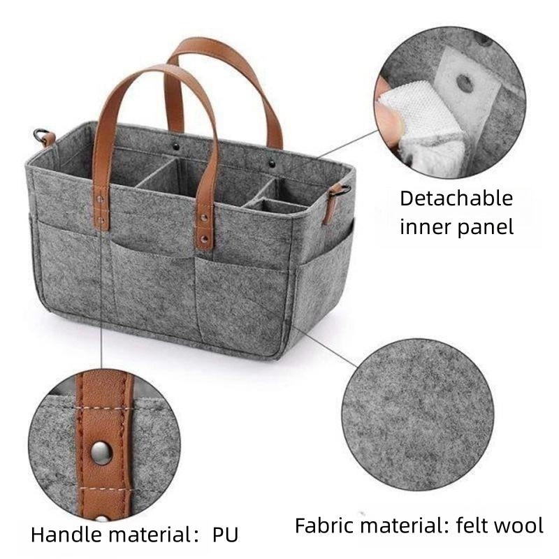 Large Capacity Storage Bag Folding Felt Tote Handbag