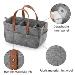 Large Capacity Storage Bag Folding Felt Tote Handbag