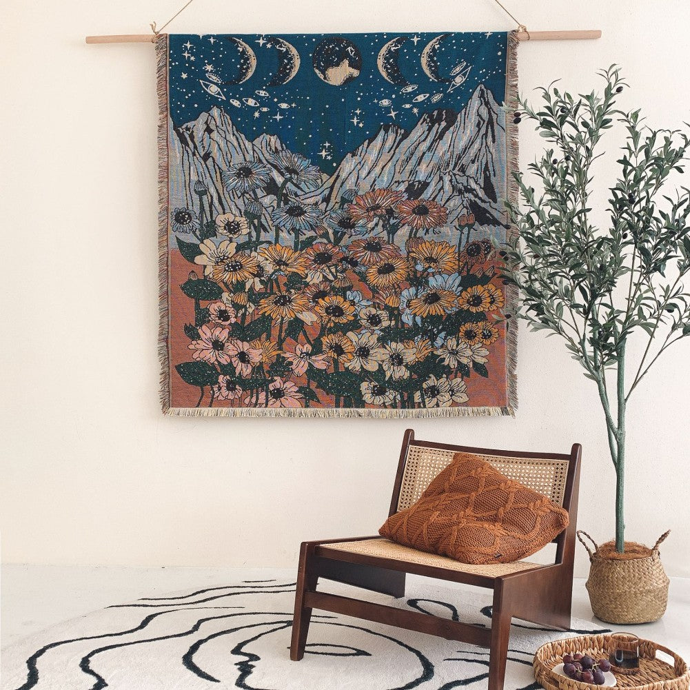 Bohemian Tassel Blanket for Camping & Picnic