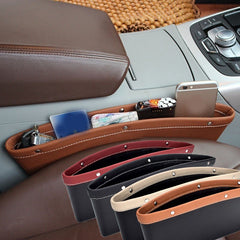 Car Seat Side Filler Organizer - Faux Leather Car Seat Storage Bag