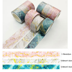 3 Rolls 5m Bronzing Washi Tape Combo for Bullet Journal Gift Wrapping Envelopes