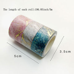 3 Rolls 5m Bronzing Washi Tape Combo for Bullet Journal Gift Wrapping Envelopes