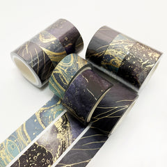 3 Rolls 5m Bronzing Washi Tape Combo for Bullet Journal Gift Wrapping Envelopes