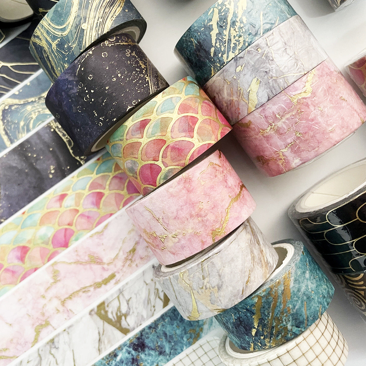 3 Rolls 5m Bronzing Washi Tape Combo for Bullet Journal Gift Wrapping Envelopes
