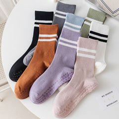 Women's Striped Yoga Socks Non-slip Grip Sports Socks