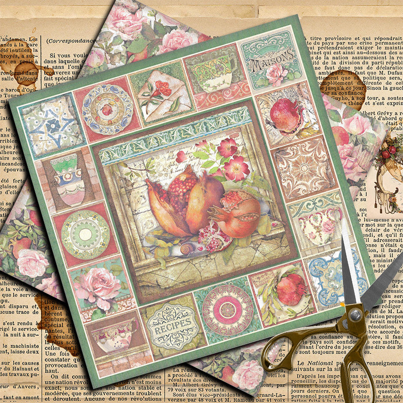 15pcs Large Retro Graner Paper Journal For DIY Gift Arts Crafts