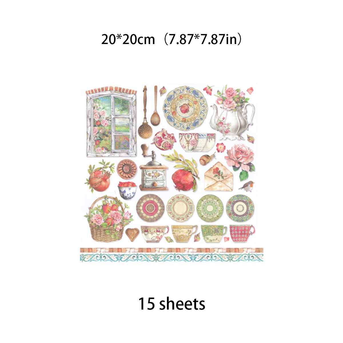 15pcs Large Retro Graner Paper Journal For DIY Gift Arts Crafts