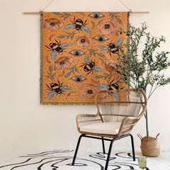 Bohemian Knitted Bee Tassel Blanket for Picnic Tapestry Sofa