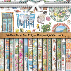 15pcs Large Retro Dream Material Paper Journal For Background DIY Gift