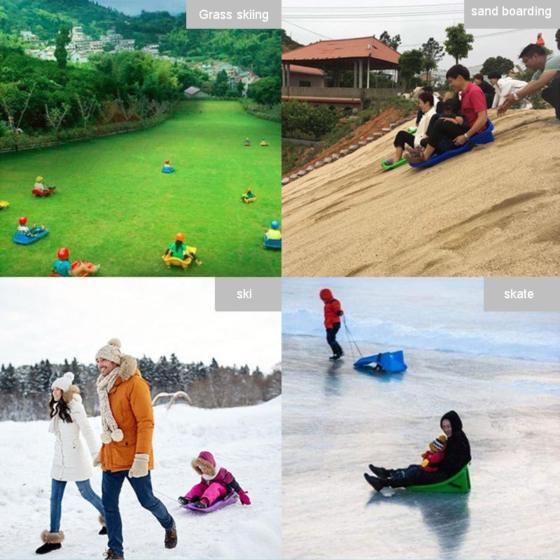 Fan Shaped Snow Ski Sand Boards Colorful Thickened Grass Sand Sliding Board