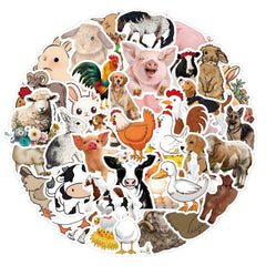 60pcs Cartoon Farm Animal Stickers DIY Skateboard Laptop Water Cup Luggage Fun