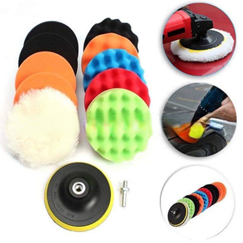 12pcs Car Polishing Disc Self adhesive Polishing Waxing Set