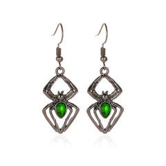 3pcs Halloween Jewelry Exaggerated Spider Set Retro Emerald Accessories