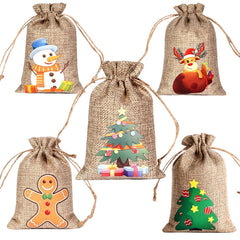 11pcs Christmas Gift Bags 15x10cm Cloth Bags for Tree Decoration
