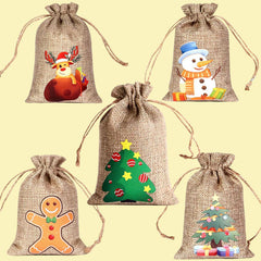 11pcs Christmas Gift Bags 15x10cm Cloth Bags for Tree Decoration
