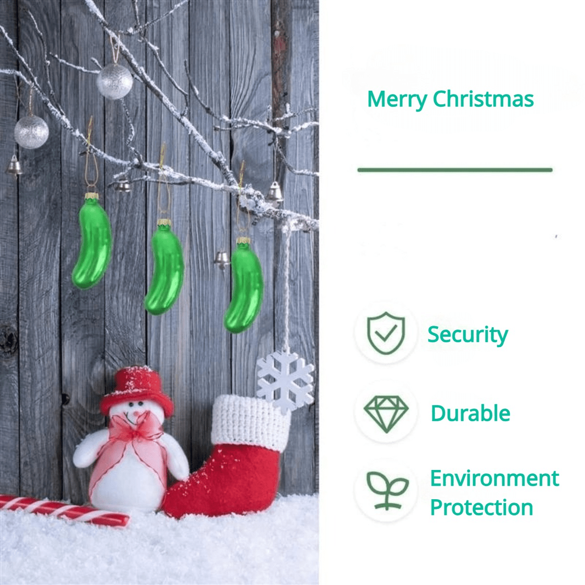 Glass Cucumber Christmas Pickle Ornament Traditional Decor