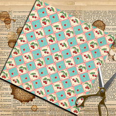 15 Sheets Large Retro Cherry of Life Paper for DIY Journal Decor