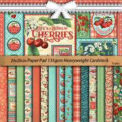 15 Sheets Large Retro Cherry of Life Paper for DIY Journal Decor