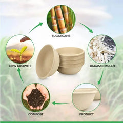 20pcs 350-500ml Disposable Paper Bowls for Camping and Picnic