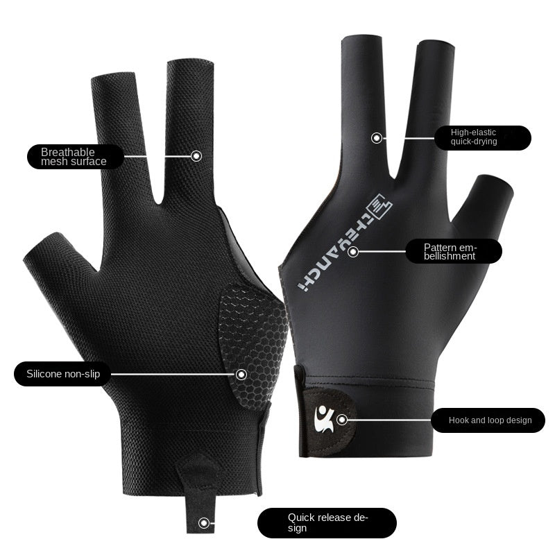 D258 Lightweight Breathable Billiard Gloves Non Slip Single Pack