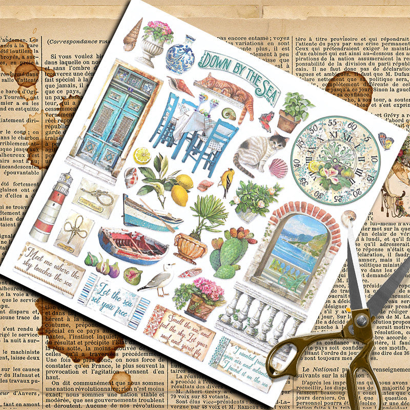15pcs Retro Dream Material Paper Stickers DIY Tools for Student Stationery