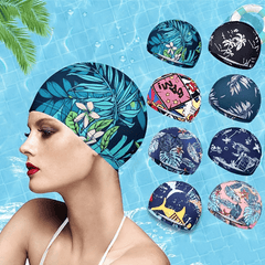 Printed Swimming Cap Quick Drying Breathable Elastic Summer Cap