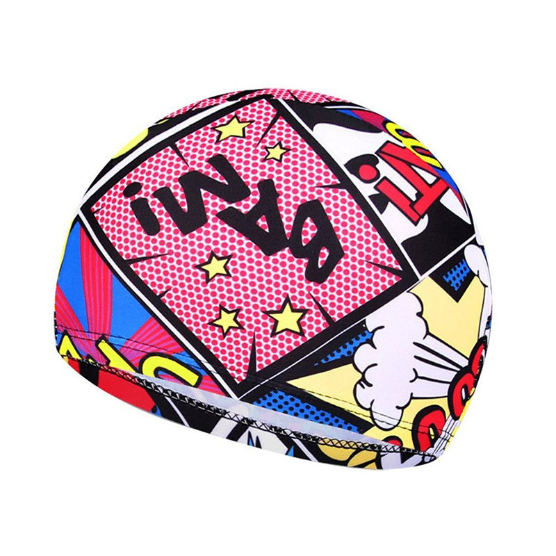 Printed Swimming Cap Quick Drying Breathable Elastic Summer Cap